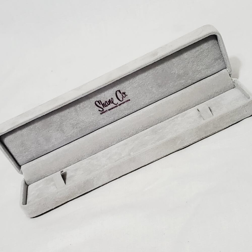 Shane Co Empty Jewelry Box Bracelet Display Storage Case with Box Gray Velvet